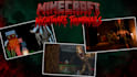 create 2 cinematic terror minecraft thumbnails in blender