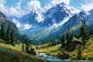 paint landscape in oil painting