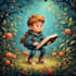 custom create acute character for children book illustartion