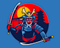 design wonderful samurai knight mascot logo design