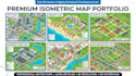 draw unique isometric map illustration flat design 2d isometric map