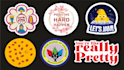 create print ready die cut sticker and badge vector design