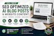 write SEO optimized ai blog posts and website content