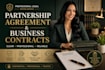 draft a professional partnership agreement and business contract