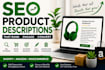 write SEO product descriptions that convert