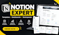 create notion template, notion dashboard, notion workspace, notion expert and va