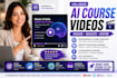 create ai course and elearning video using synthesia or heygen