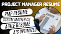write ats project manager resume, pmp resume and scrum master CV