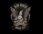 create retro skull biker logo and rock t shirt vector artwork