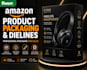 design amazon product packaging, product box, and die line