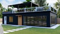 design shipping container house tiny house cabin house 3d render