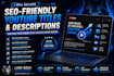 write SEO optimized youtube video titles and descriptions
