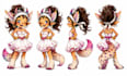 hand draw childrens book characters with expression sheets
