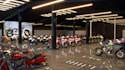 render3d motorcycle showroom,workshop interior design,auto part store,cgi layout