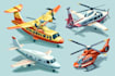 draw aircraft, helicopter, airplane into a vector