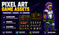 do pixel art characters, pixel game ui tilesets, 2d pixel art animation sprite