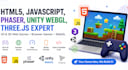 do HTML5 game, javascript, phaser, unity webgl game development, threejs expert
