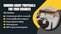 write startup grant proposals, grant applications, and grant research
