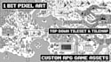 create 1 bit pixel art top down background tileset tilemap rpg game assets