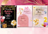 design aesthetic invitation card, digital invite and editable template