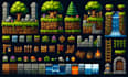 pixel art tileset, 2d game tilemap environment, rpg maker, pixel art background