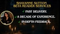beta read, critique, and provide feedback on your writing