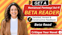 beta read critique novel, beta reader fantasy, romance beta reader, alpha reader