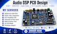 do audio dsp pcb design with adau1452, audio codec and hi fi amplifier systems