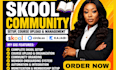 skool community skool setup skool online community manager
