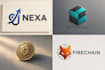 create a creative startup, tech, and crypto logo