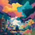 create psychedelic illustration, trippy art for album design