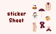 make a unique illustration sticker design sheet for you