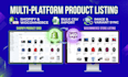 do shopify product upload, woocommerce product listing import store management
