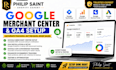 setup  merchant center, ga4, google tag manager