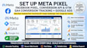 setup meta pixel, facebook pixel, API,GTM zga4 conversation tracking google ads