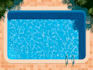 draw render swimming pool, backyard, villa landscape