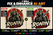 fix, enhance and professionally edit ai generated images