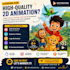 create engaging 2d kids animation  character animation videos