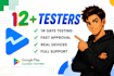 12 testers 20 testers 12 app testers google play mobile app testing