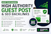 provide high authority guest posts and SEO backlinks