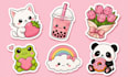 design custom cute illustration stickers