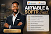 setup airtable automation, n8n ai, airtable database crm, clay com, softr expert