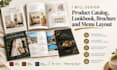 design product catalog, lookbook, brochure and menu layout