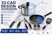 3d cad design industrial product design for kitchenware kitchen utensils