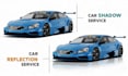do car image editing, automotive car background replace with shadow