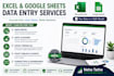 do excel data entry, data cleaning and formatting