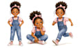 create expressive african american childrens book character designs