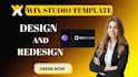 design a professional wix studio website or custom template, wix studio redesign