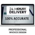 do data entry , excel and google sheets invoice design