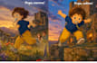 illustrate a personalized children book with custom characters